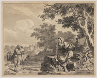 KT 2001 119
          <br/>
          Pratende man en vrouw
          <br/>
          <em>Claterbos, Augustijn (1750-1828)</em>